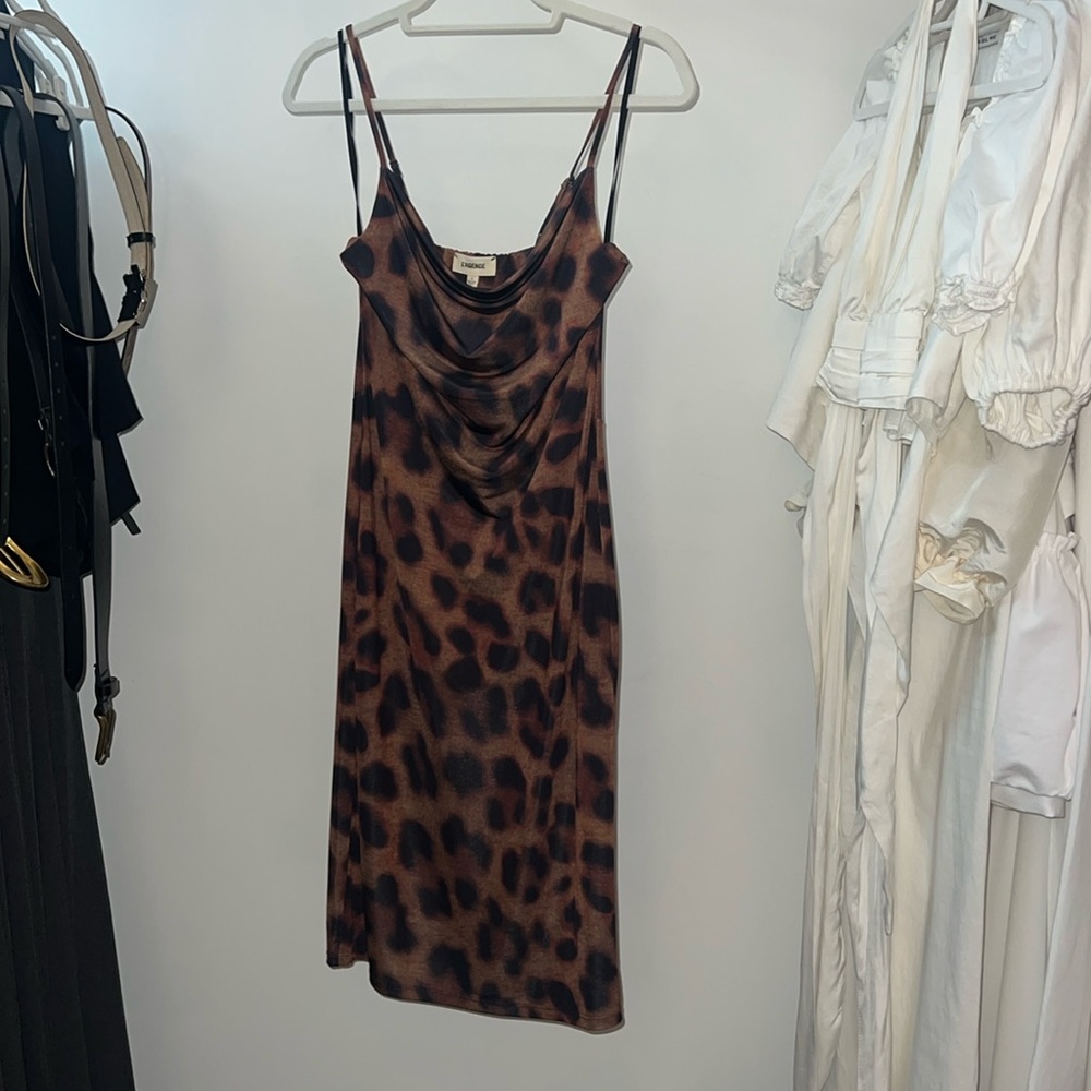 Lagence leopard midi dress size 0